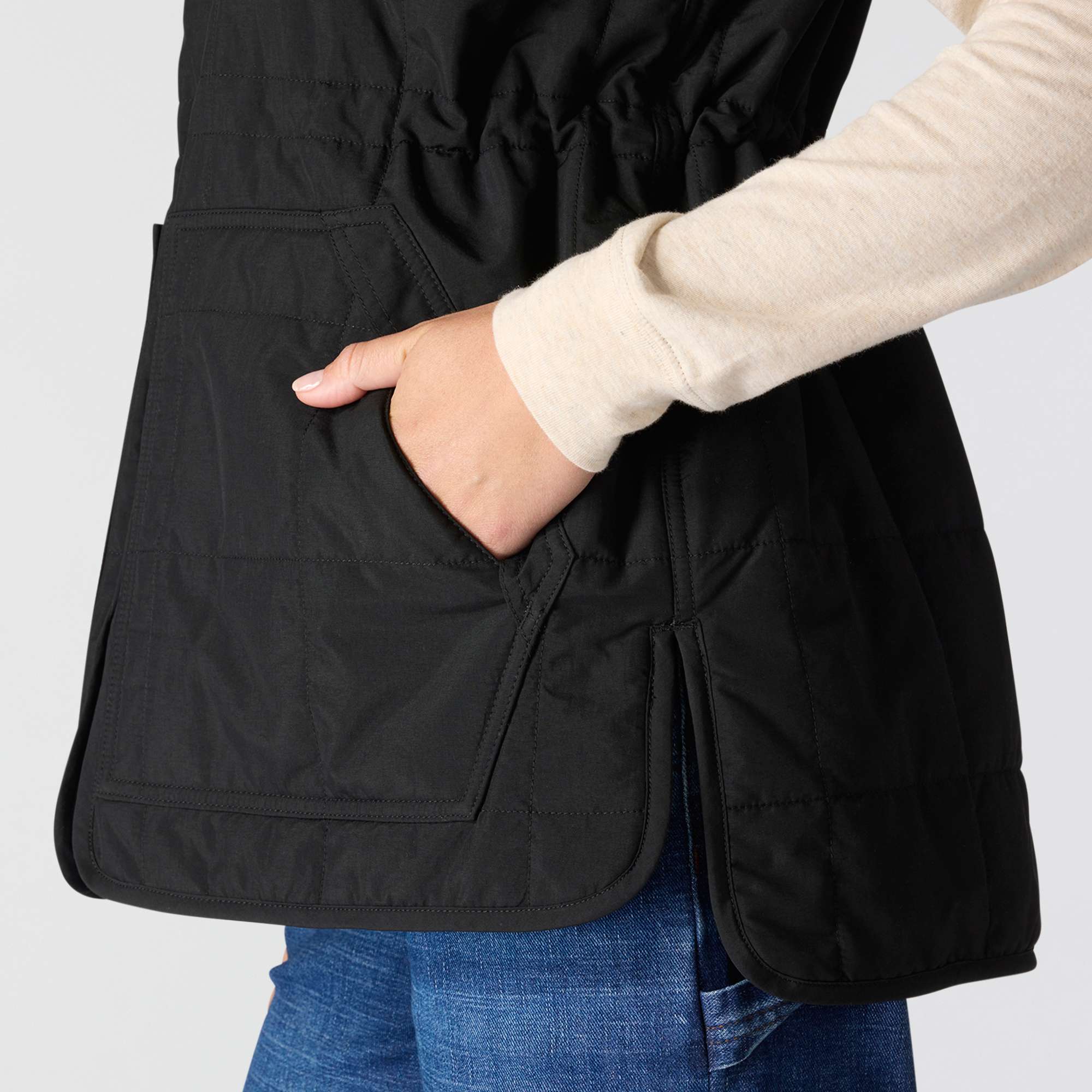 Women's sherpa-lined insulated water resistant vest - rain defender vest