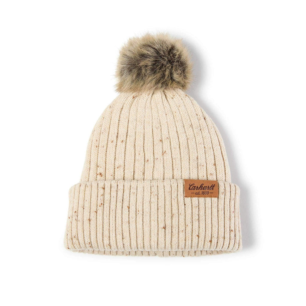 Women's wool blend pom-pom beanie
