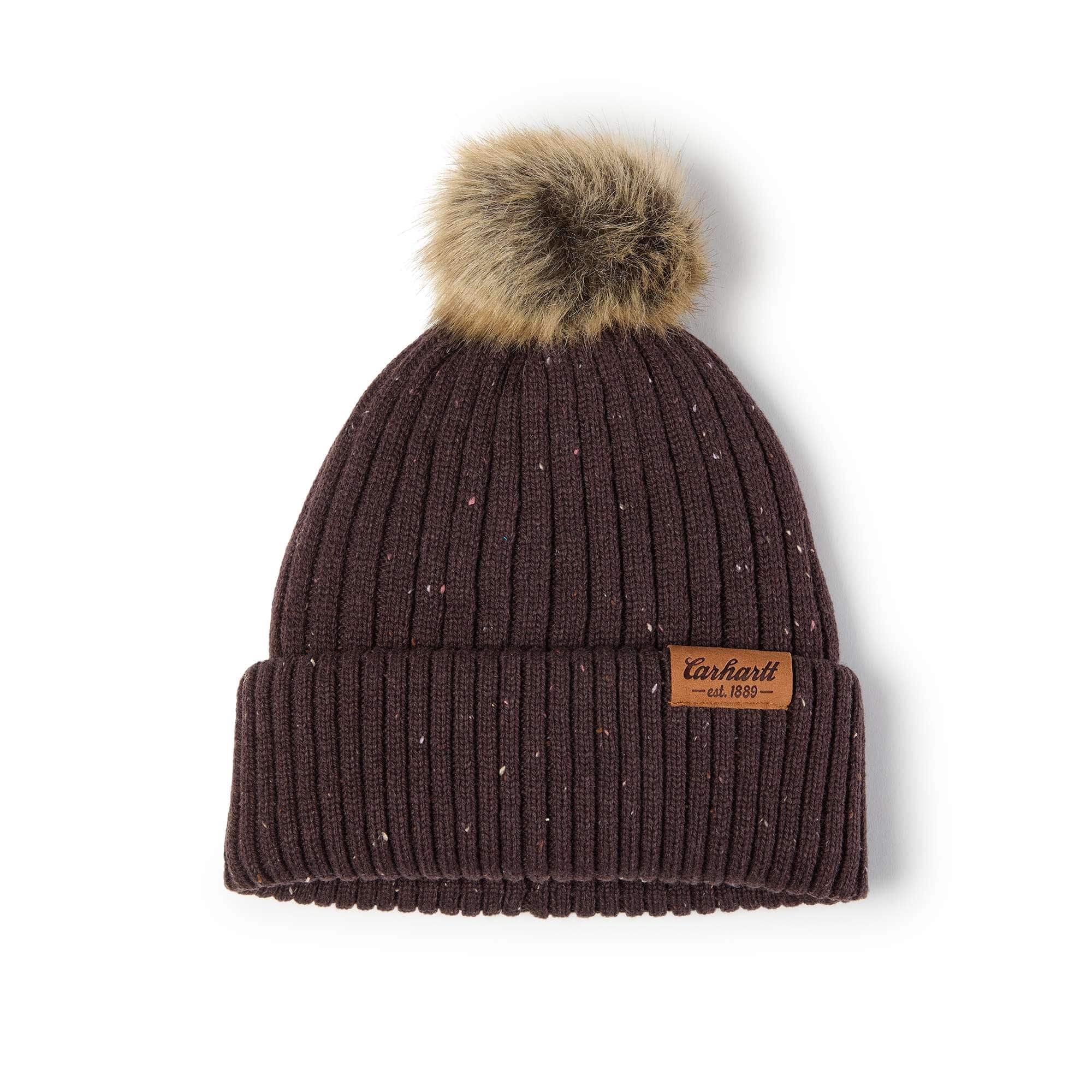 Women's wool blend pom-pom beanie
