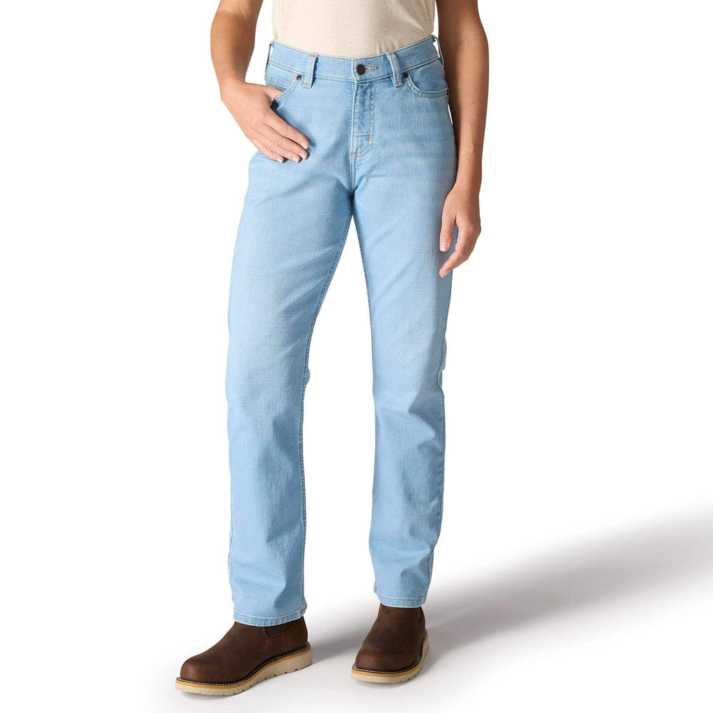 Women's essential mid-rise straight leg stretch jeans