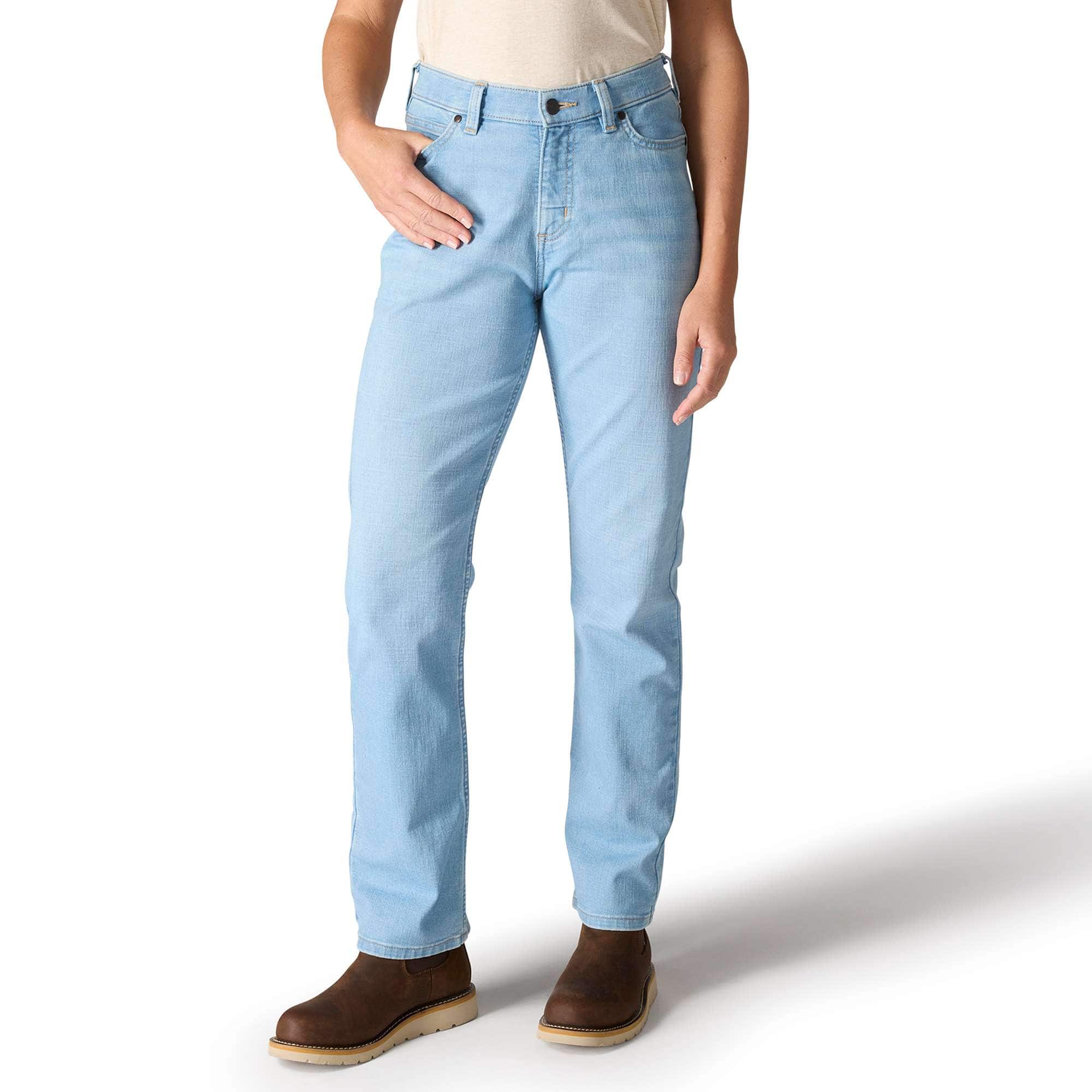 Women's essential mid-rise straight leg stretch jeans
