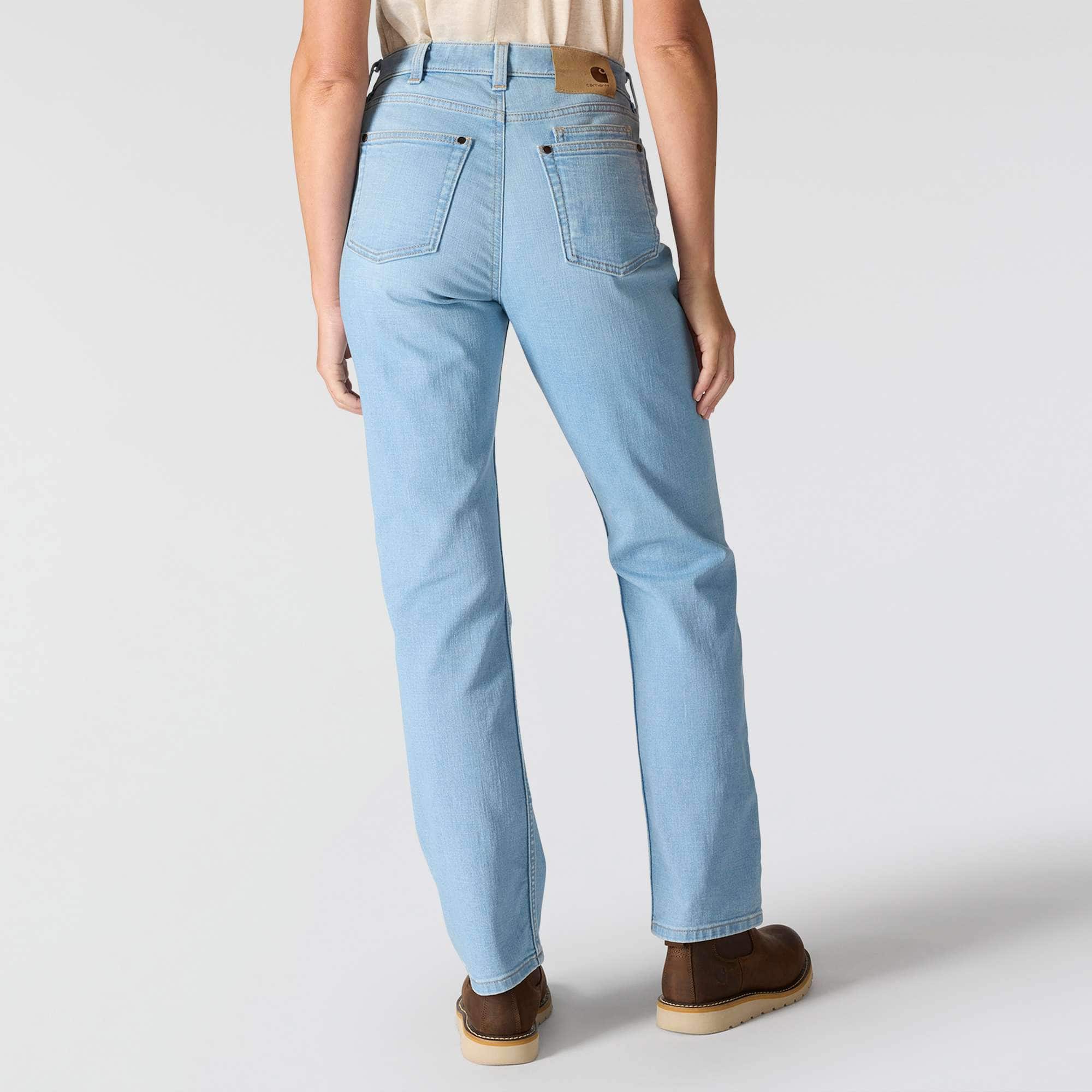 Women's essential mid-rise straight leg stretch jeans