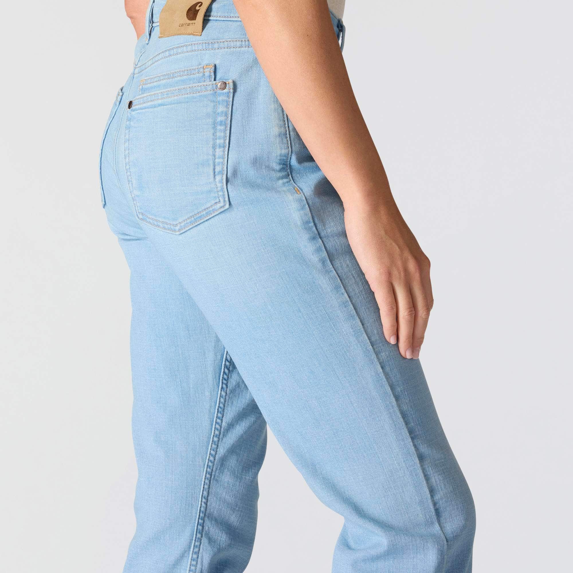 Women's essential mid-rise straight leg stretch jeans