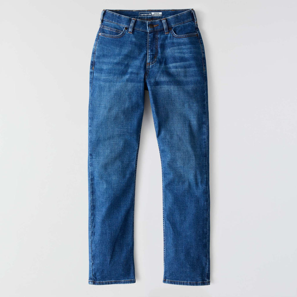 Women's essential mid-rise straight leg stretch jeans
