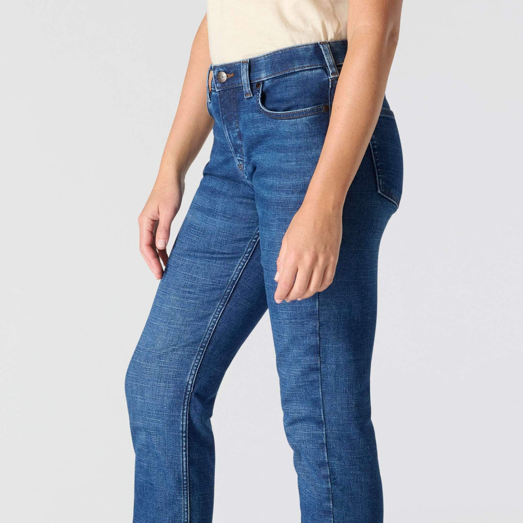 Women's essential mid-rise straight leg stretch jeans