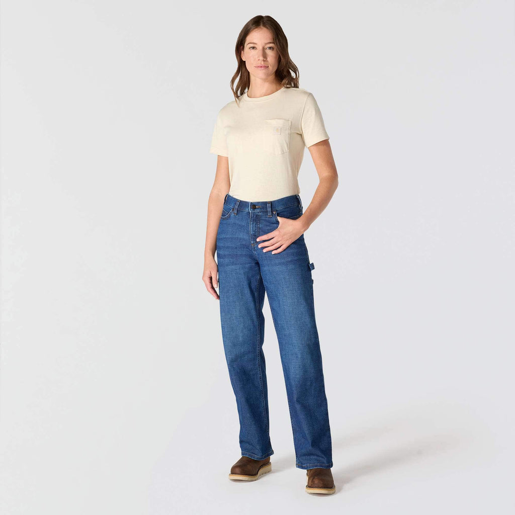 Women's carpenter mid-rise stretch work jeans