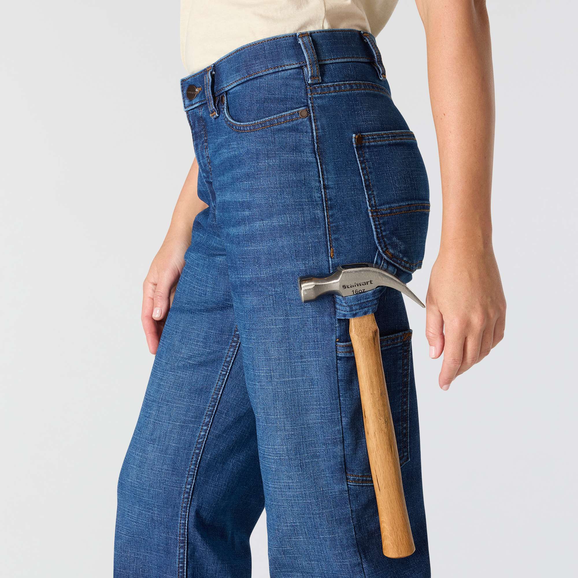 Women's carpenter mid-rise stretch work jeans