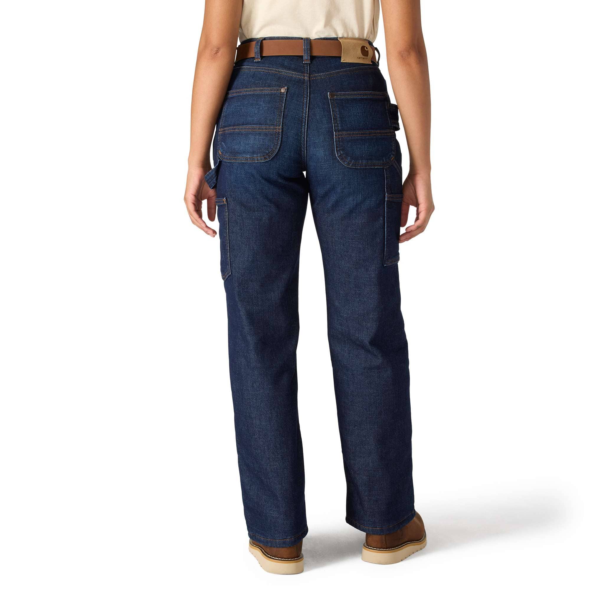 Women's carpenter mid-rise fleece-lined jeans