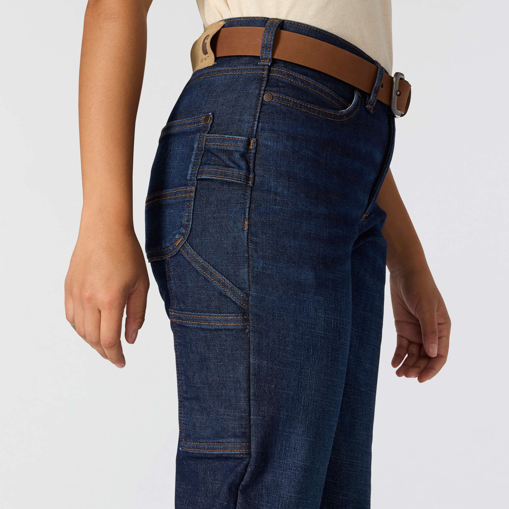 Women's carpenter mid-rise fleece-lined jeans