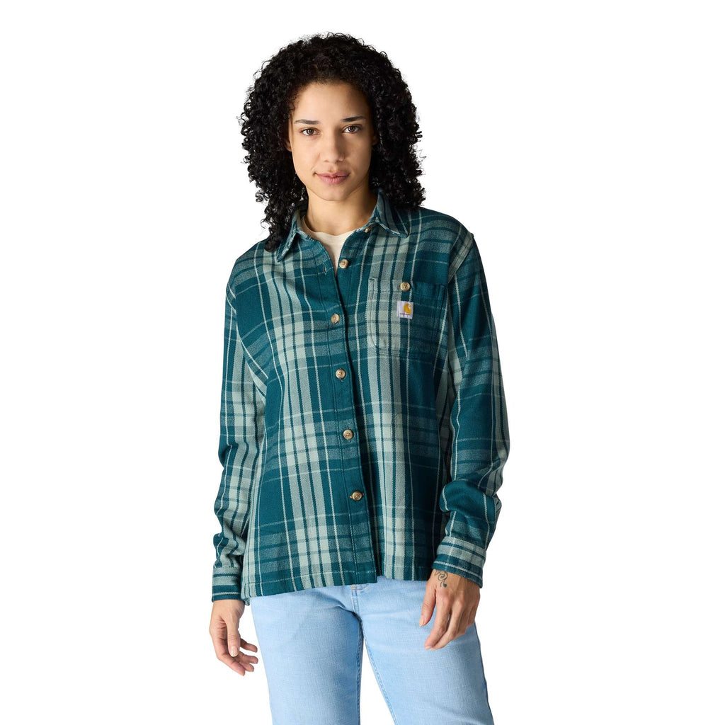 Women's tencel™ fiber series loose fit twill plaid shirt