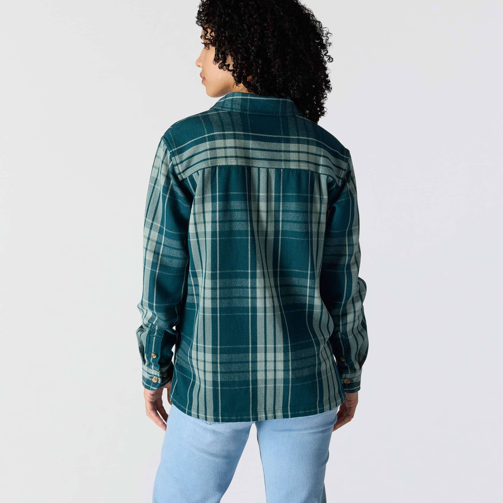 Women's tencel™ fiber series loose fit twill plaid shirt