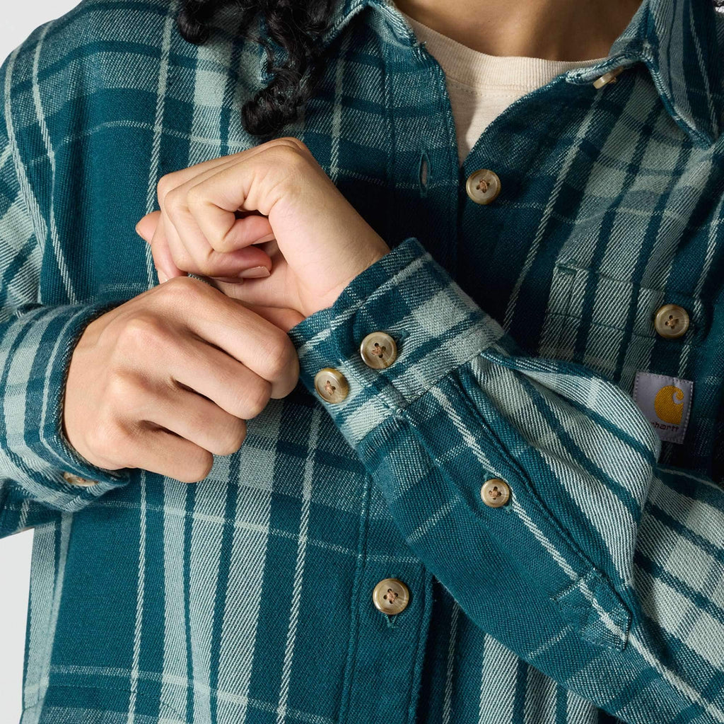 Women's tencel™ fiber series loose fit twill plaid shirt