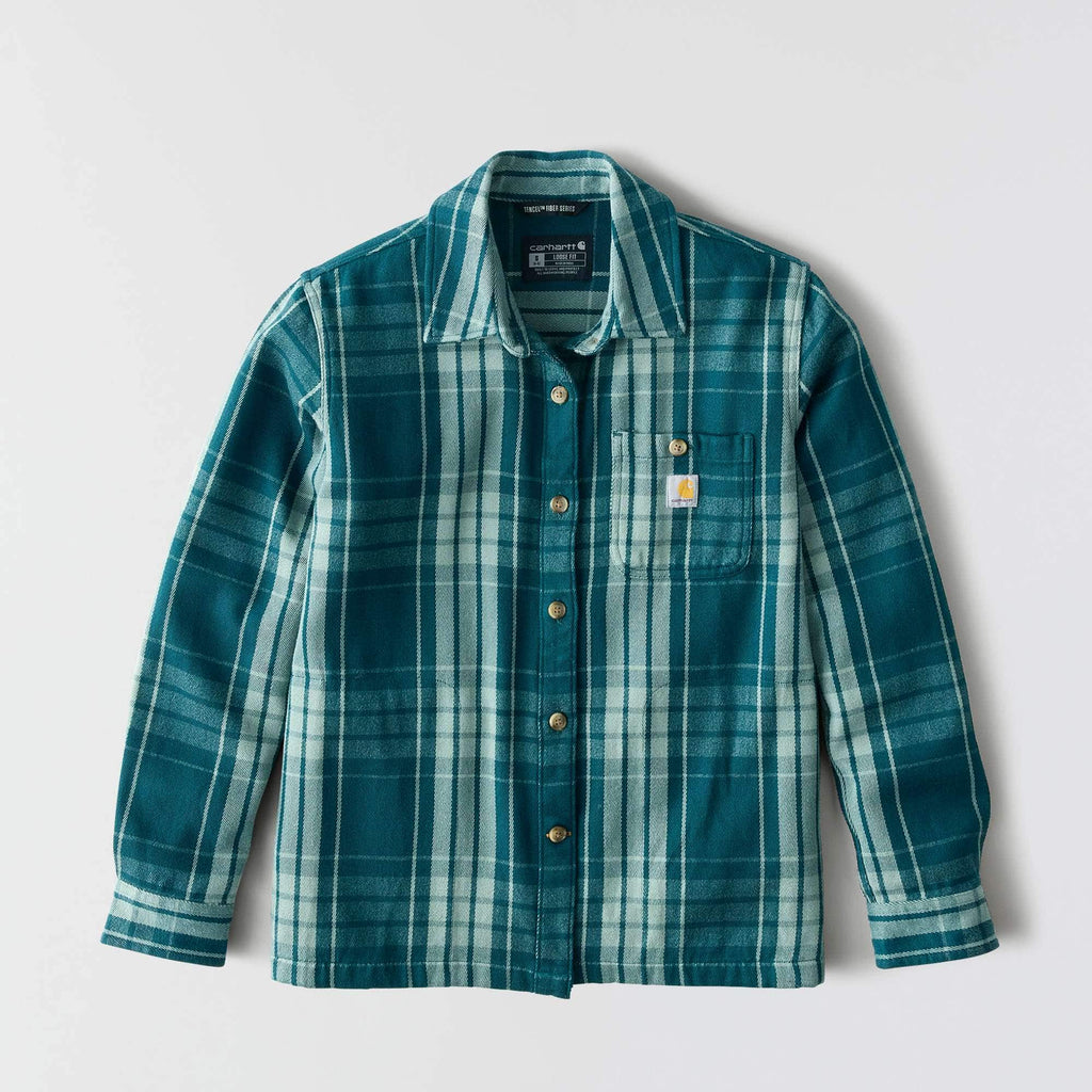 Women's tencel™ fiber series loose fit twill plaid shirt