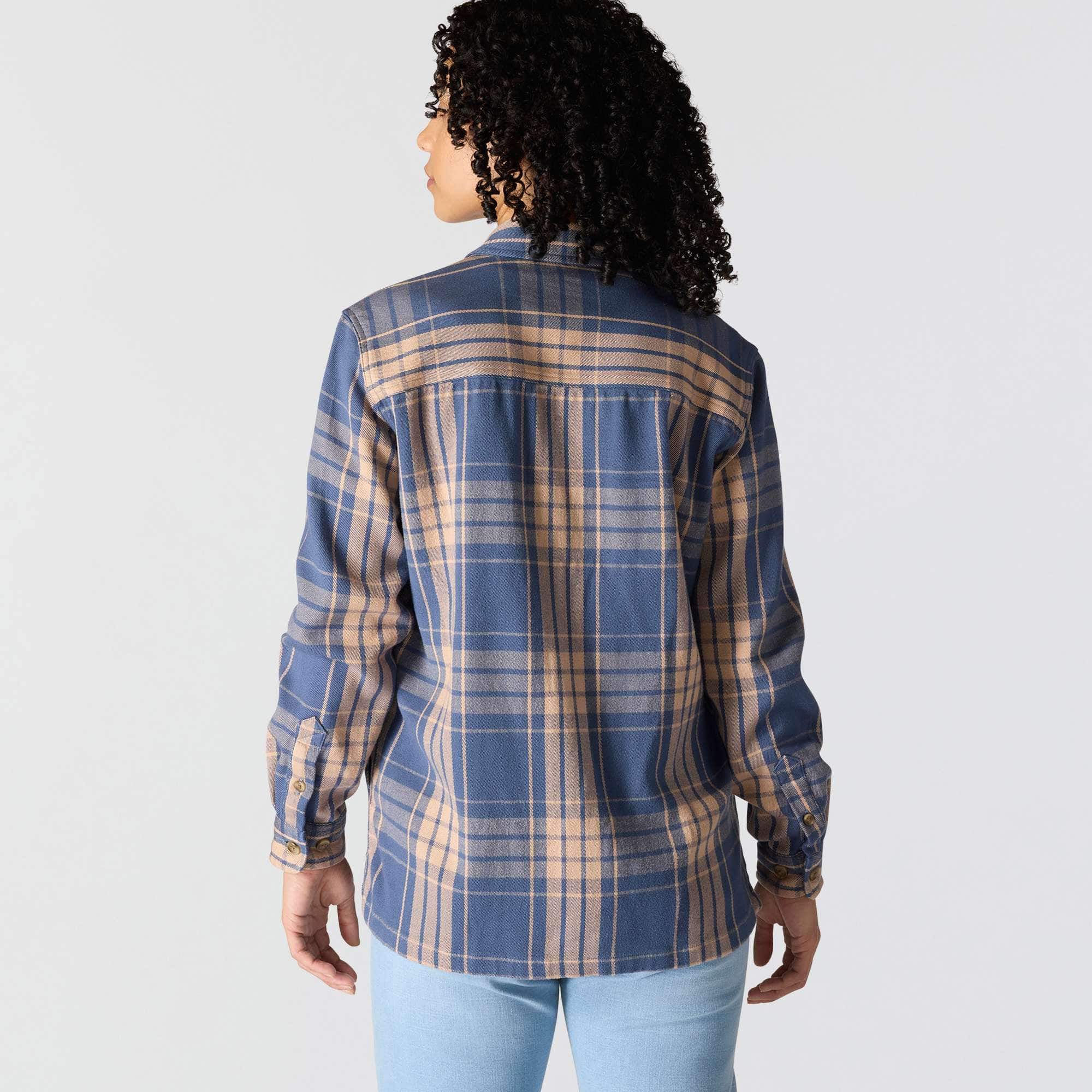 Women's tencel™ fiber series loose fit twill plaid shirt