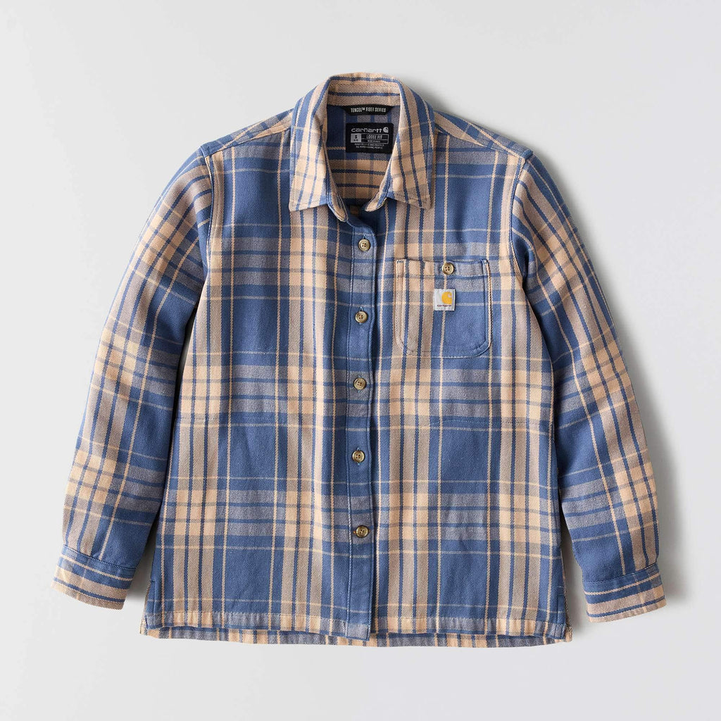 Women's tencel™ fiber series loose fit twill plaid shirt