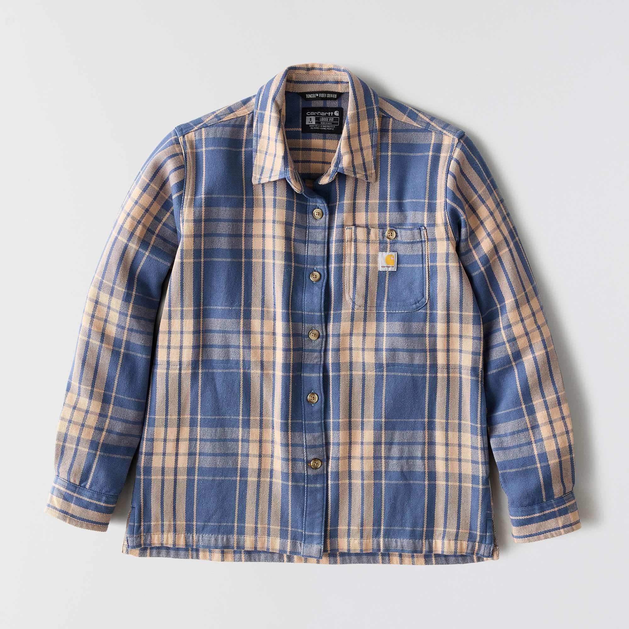 Women's tencel™ fiber series loose fit twill plaid shirt
