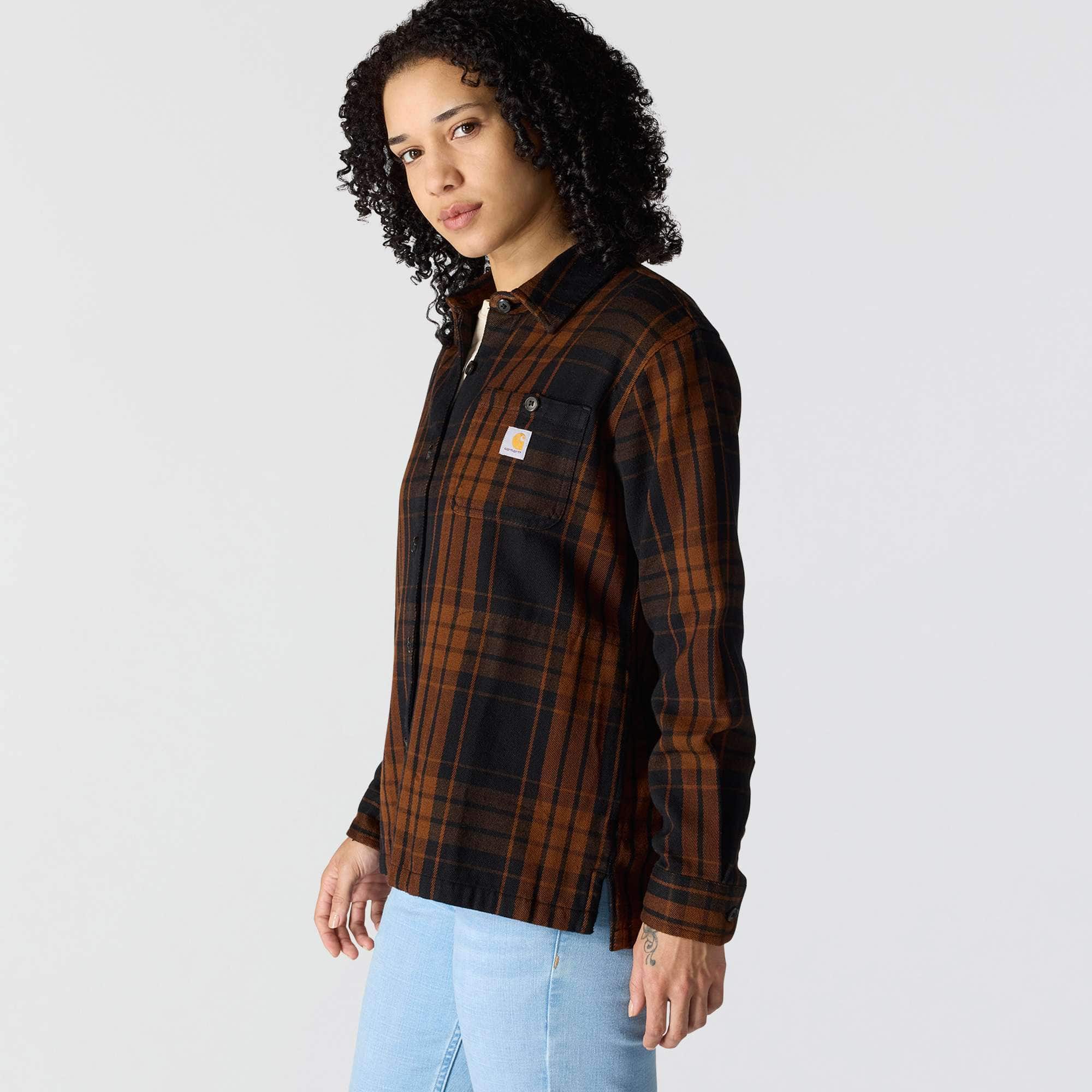 Women's tencel™ fiber series loose fit twill plaid shirt