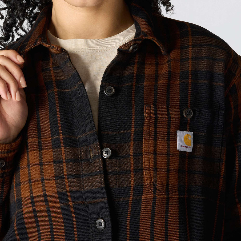 Women's tencel™ fiber series loose fit twill plaid shirt