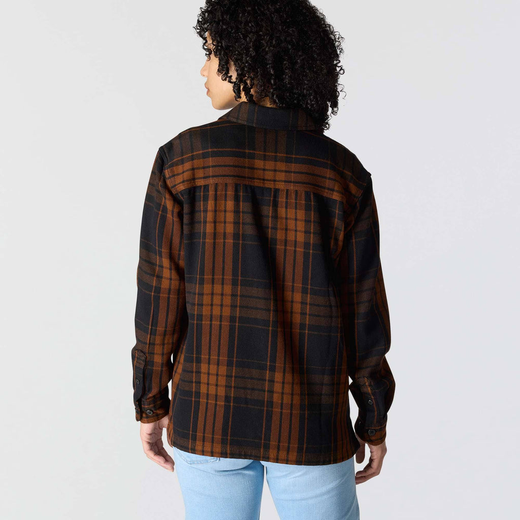 Women's tencel™ fiber series loose fit twill plaid shirt