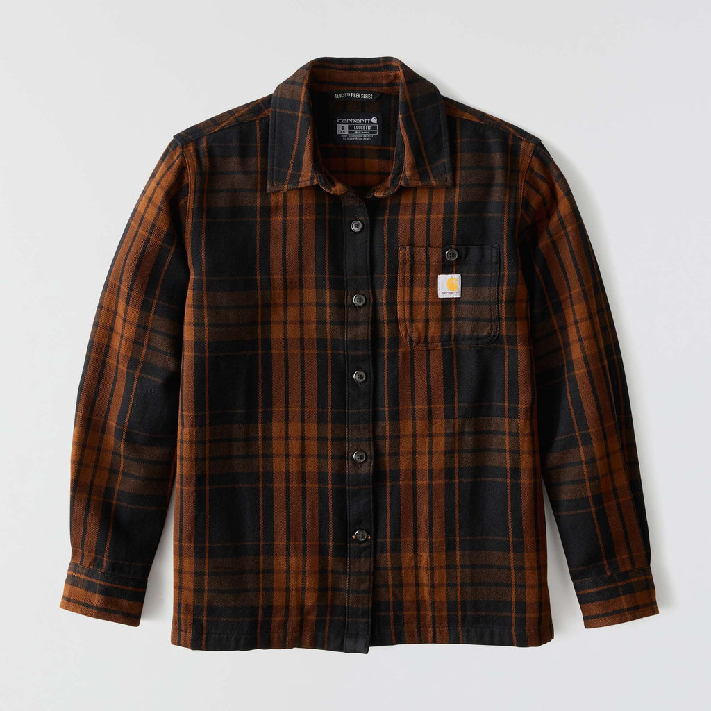 Women's tencel™ fiber series loose fit twill plaid shirt