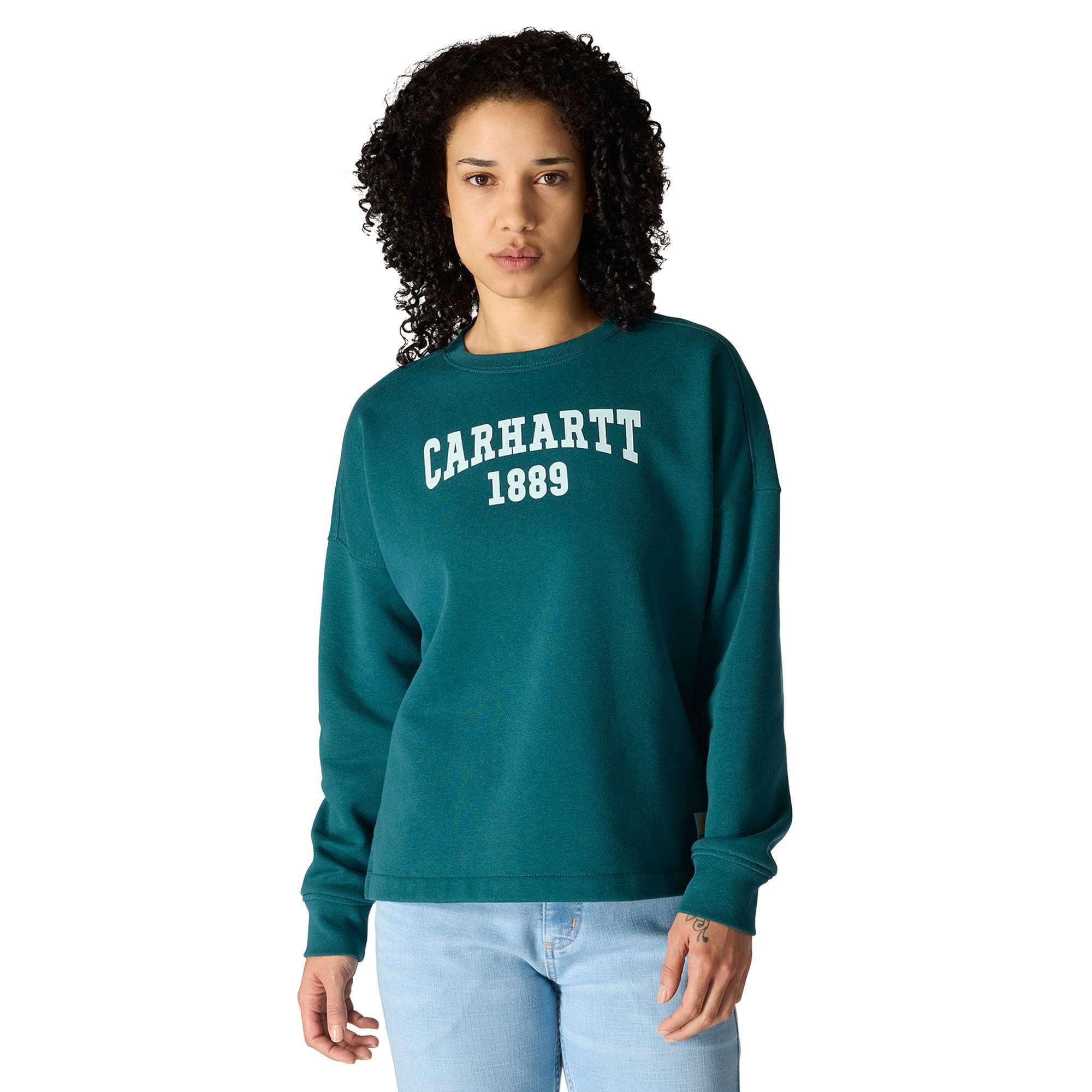 Women's loose fit midweight carhartt 1889 graphic crewneck sweatshirt