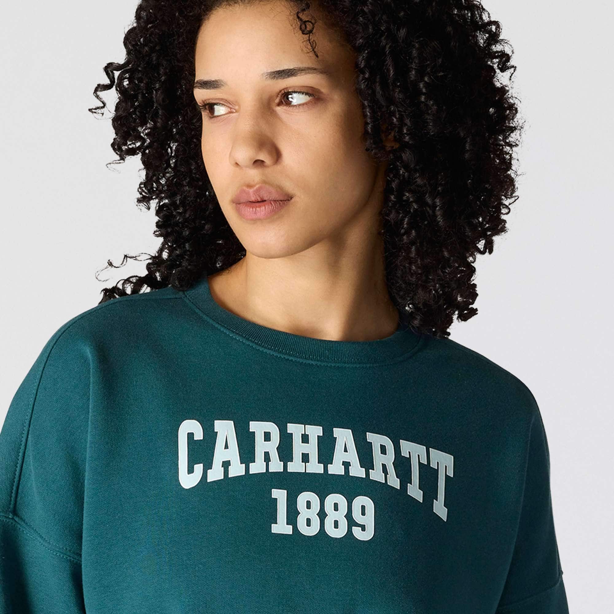 Women's loose fit midweight carhartt 1889 graphic crewneck sweatshirt