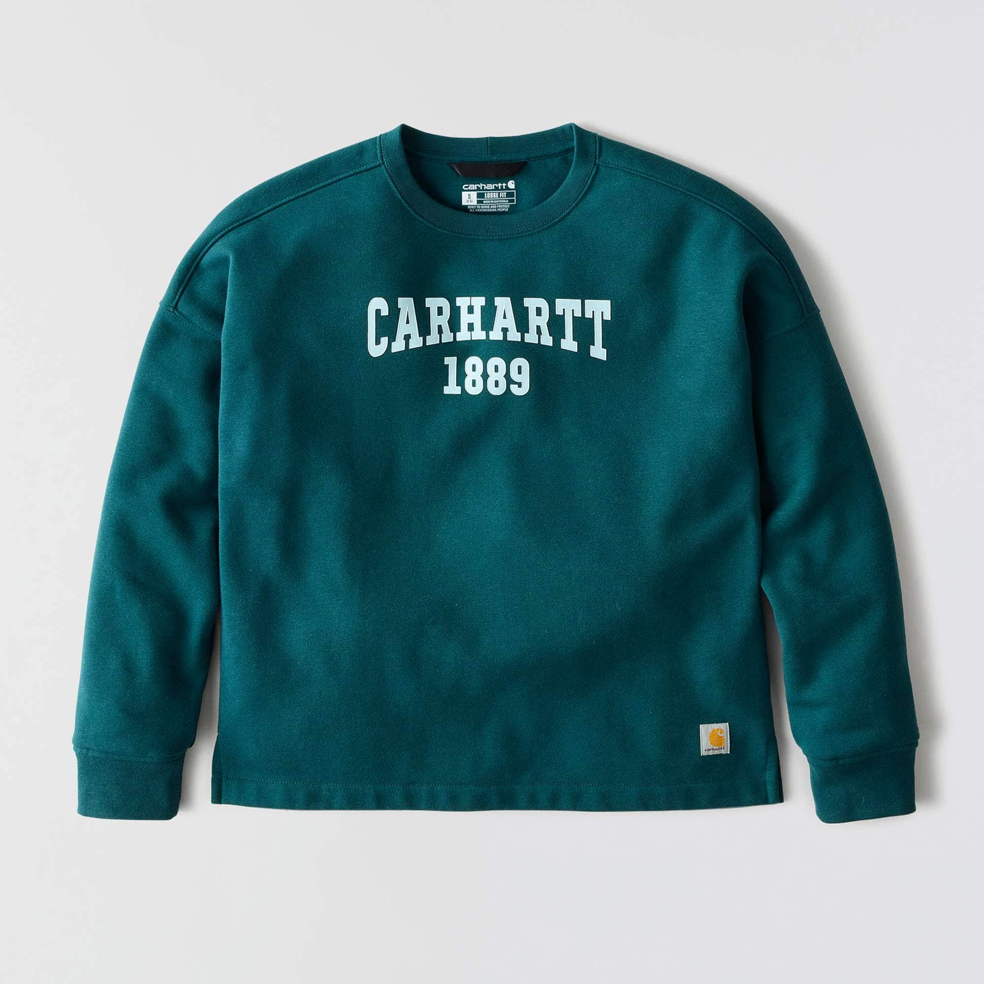 Women's loose fit midweight carhartt 1889 graphic crewneck sweatshirt