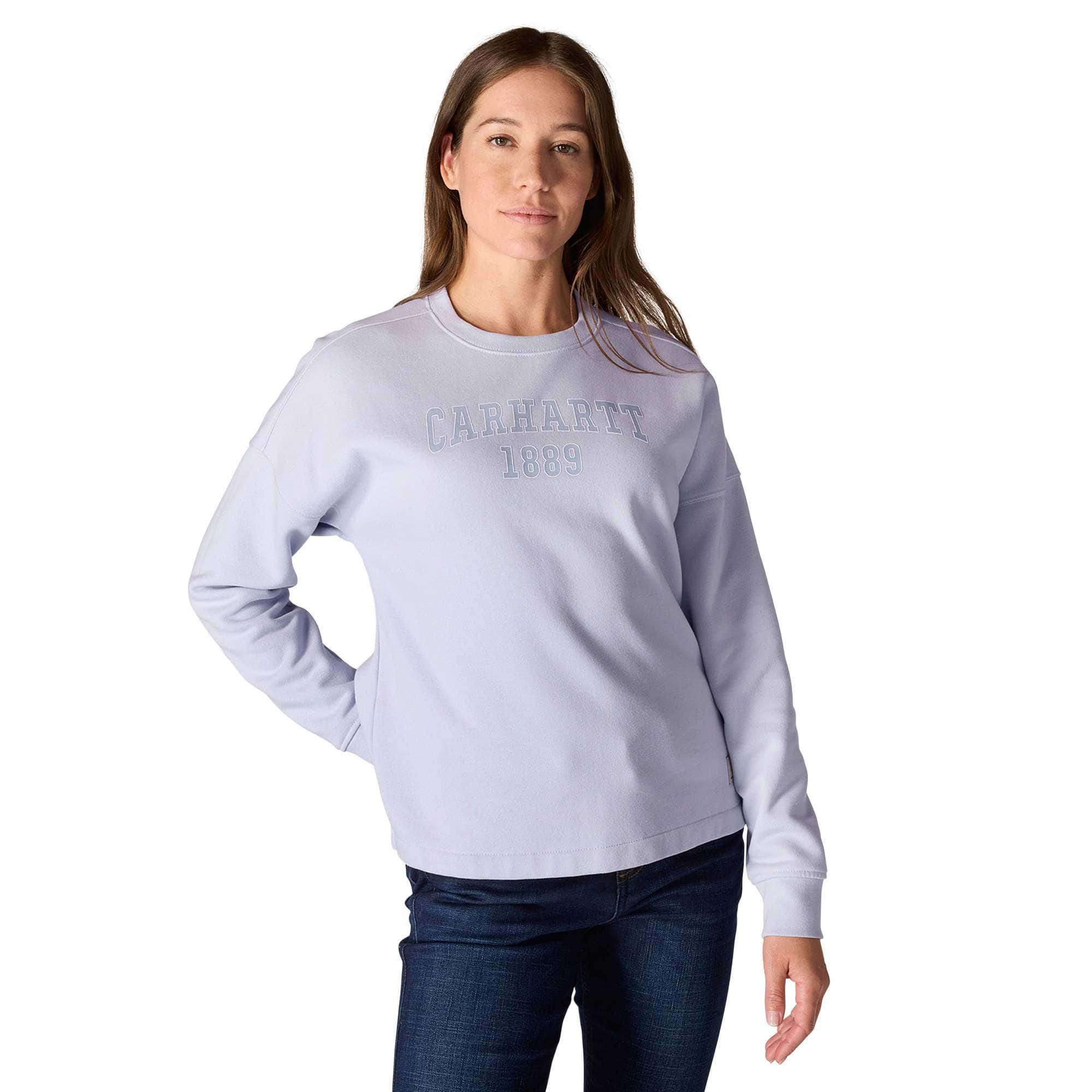 Women's loose fit midweight carhartt 1889 graphic crewneck sweatshirt