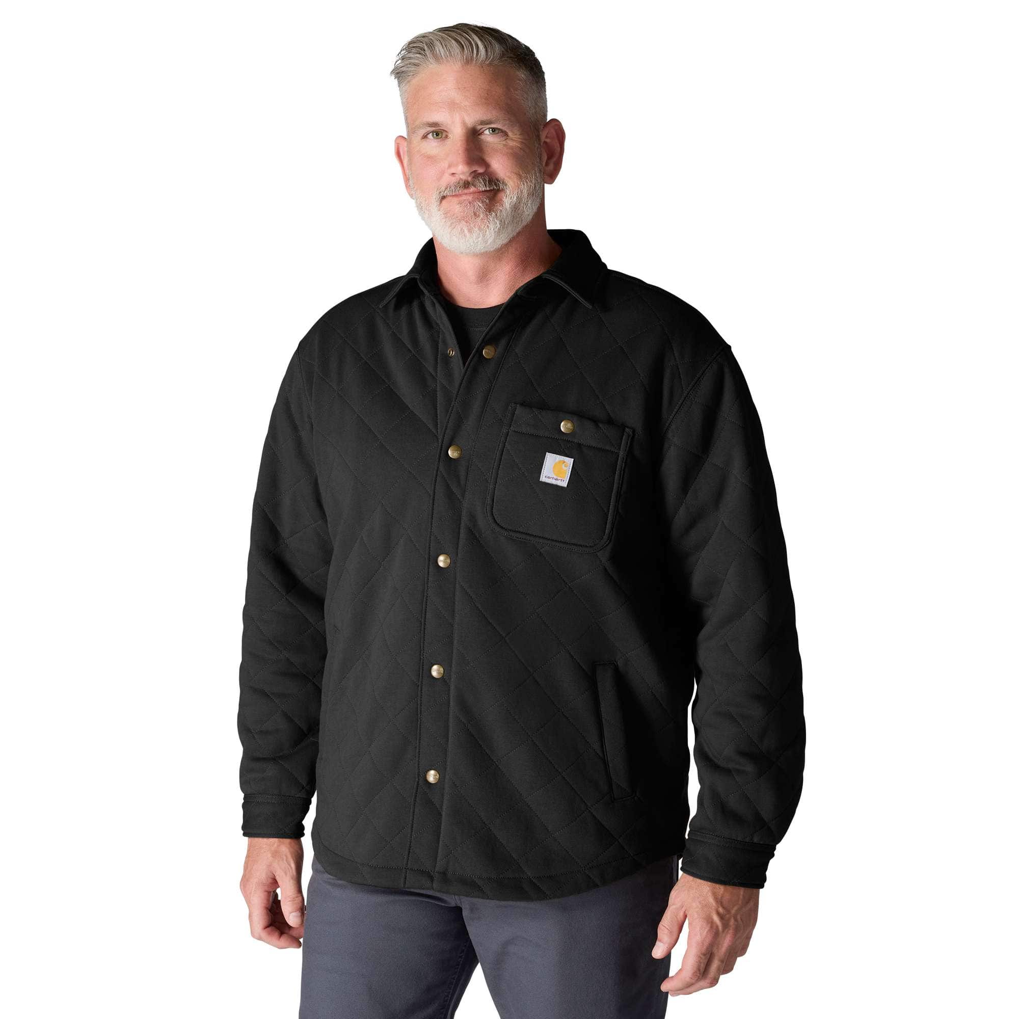 Rain defender® loose fit heavyweight quilted snap front shirt jac
