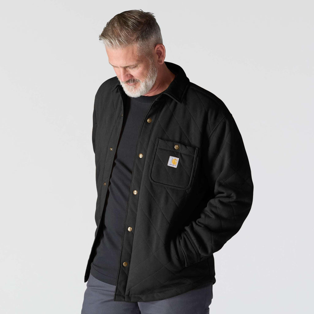 Rain defender® loose fit heavyweight quilted snap front shirt jac