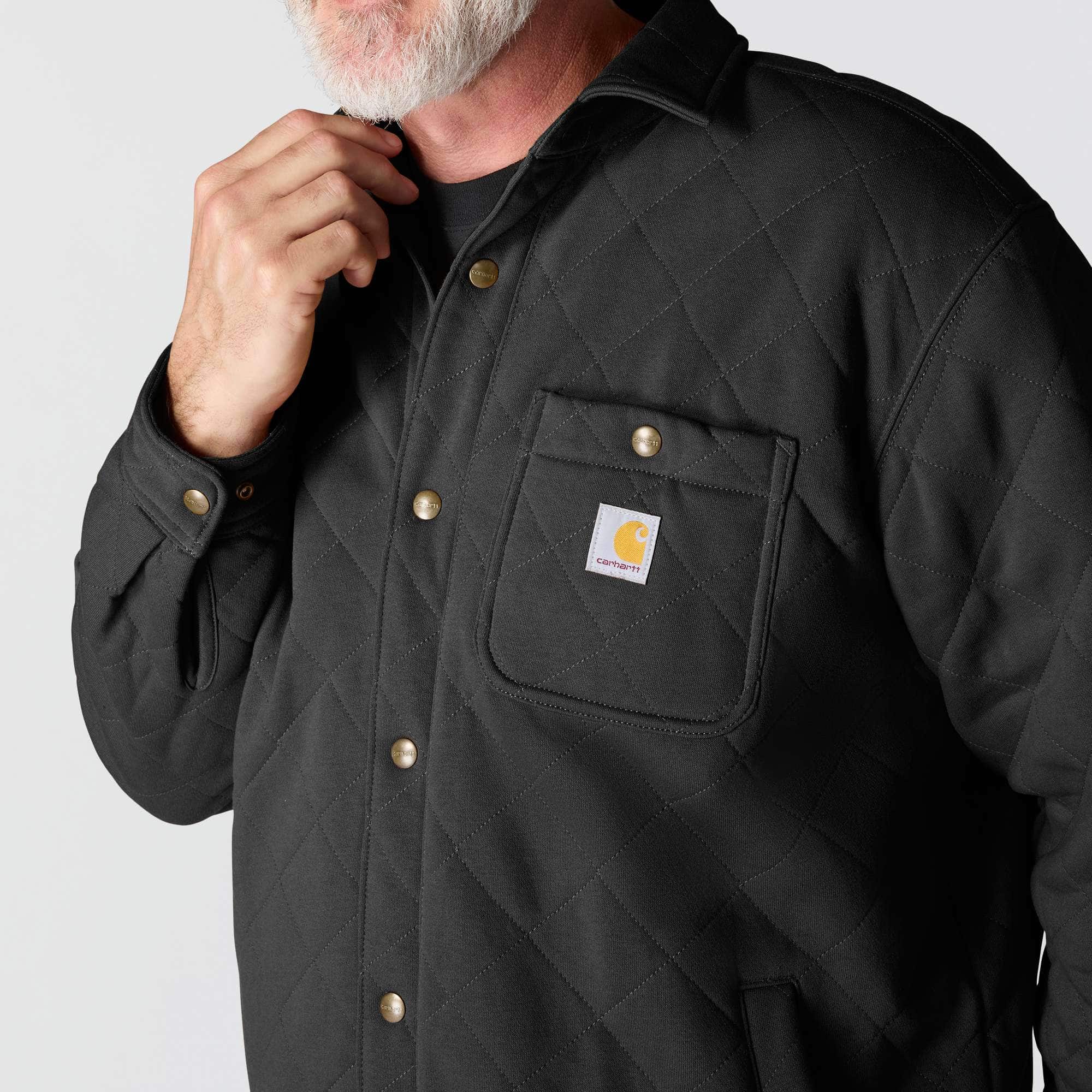 Rain defender® loose fit heavyweight quilted snap front shirt jac