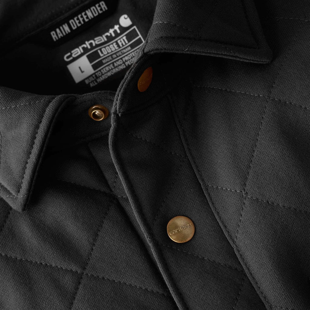 Rain defender® loose fit heavyweight quilted snap front shirt jac