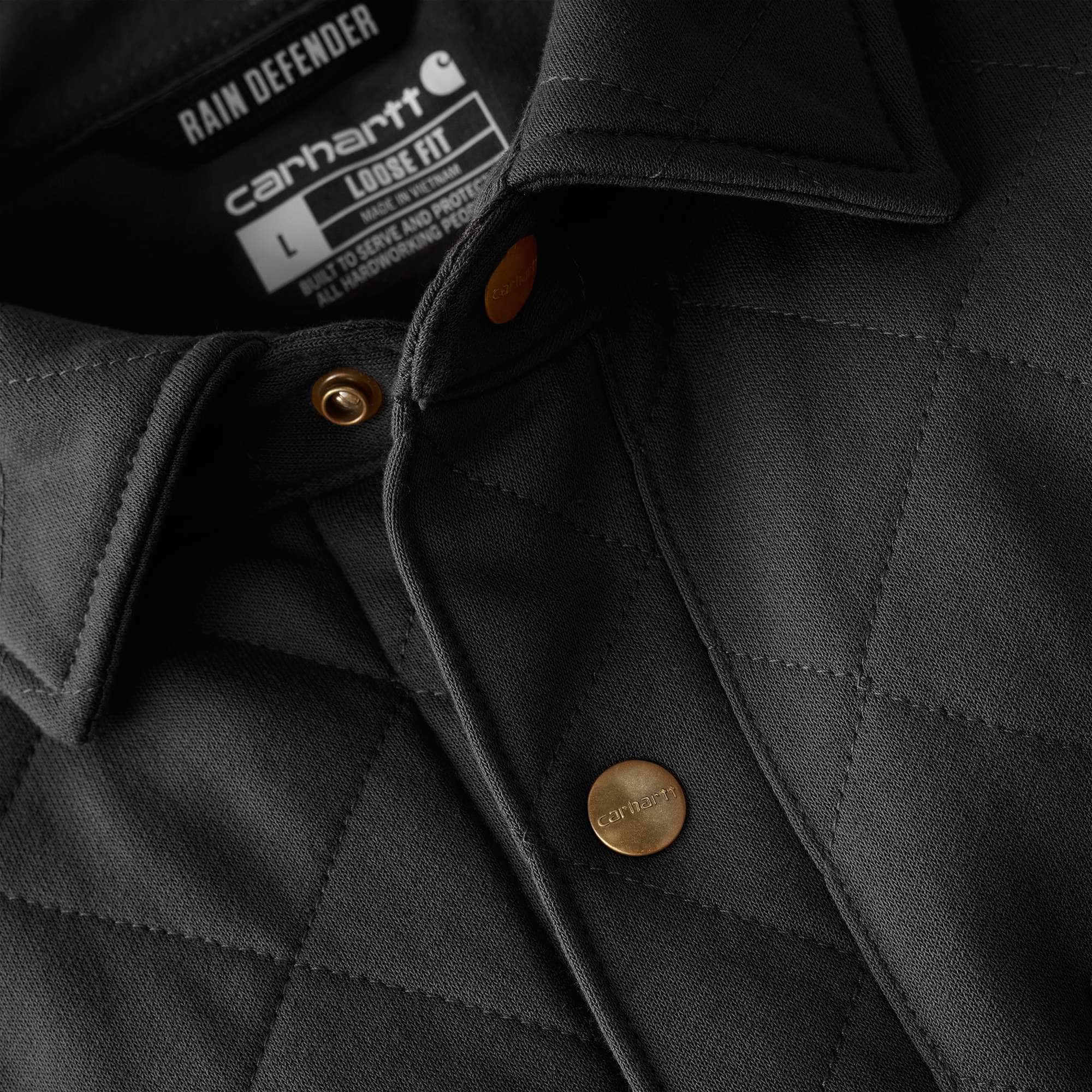 Rain defender® loose fit heavyweight quilted snap front shirt jac