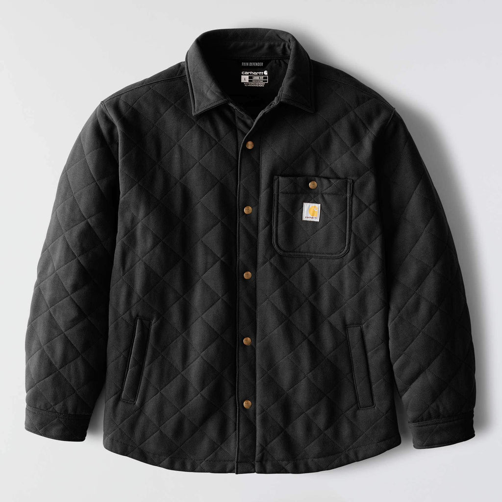 Rain defender® loose fit heavyweight quilted snap front shirt jac