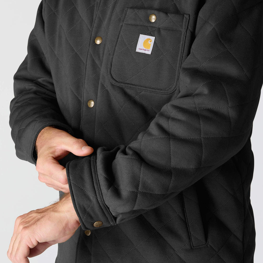 Rain defender® loose fit heavyweight quilted snap front shirt jac