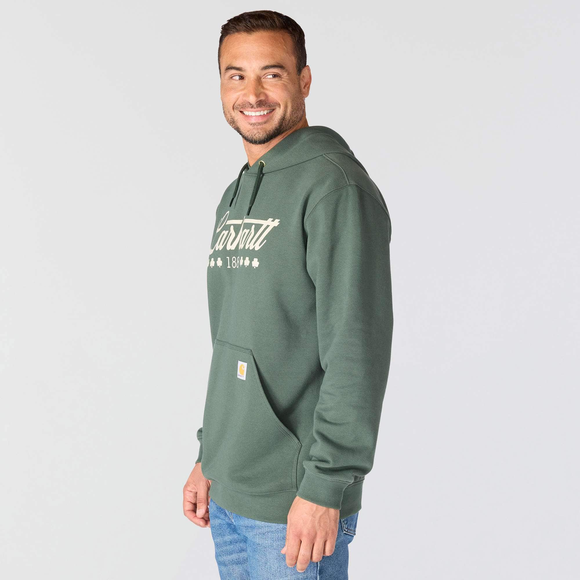 Men's marquette shamrock graphic hoodie - st patrick's day sweatshirt