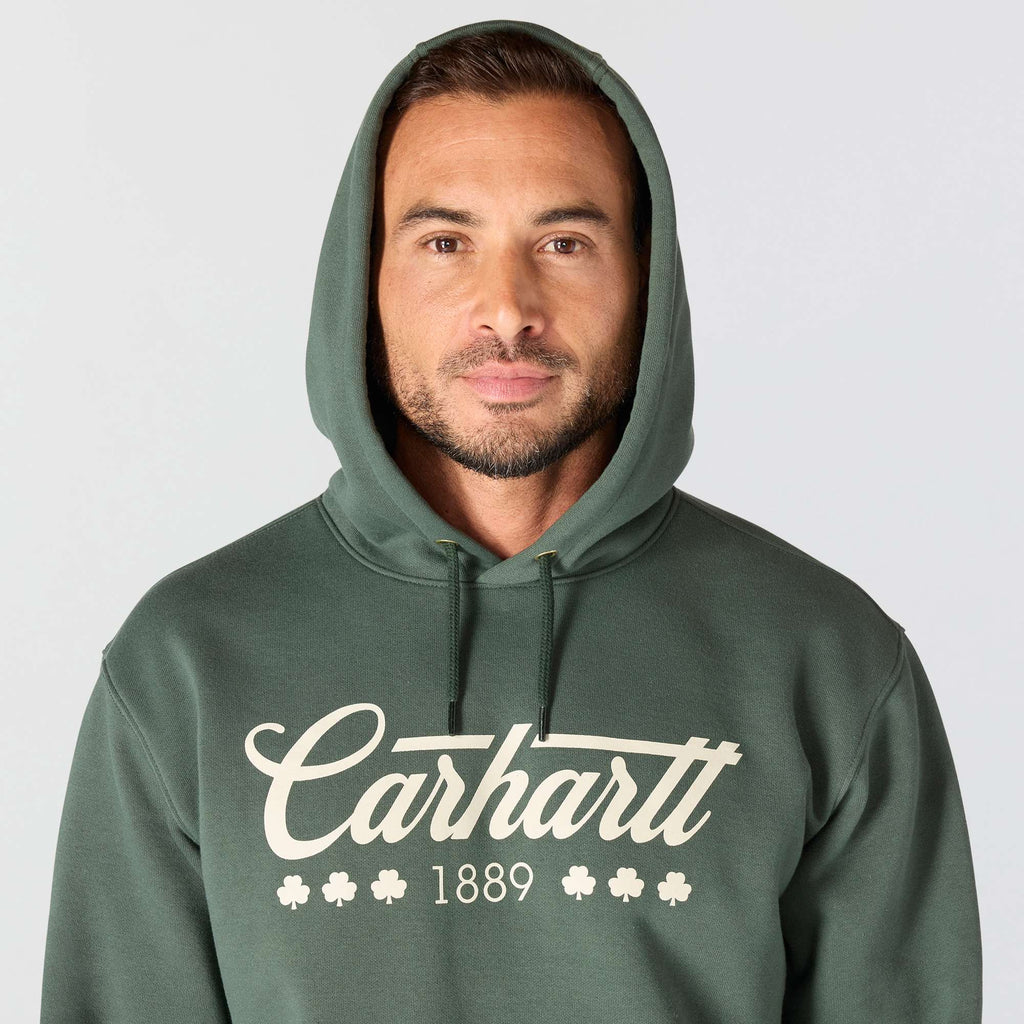 Men's marquette shamrock graphic hoodie - st patrick's day sweatshirt