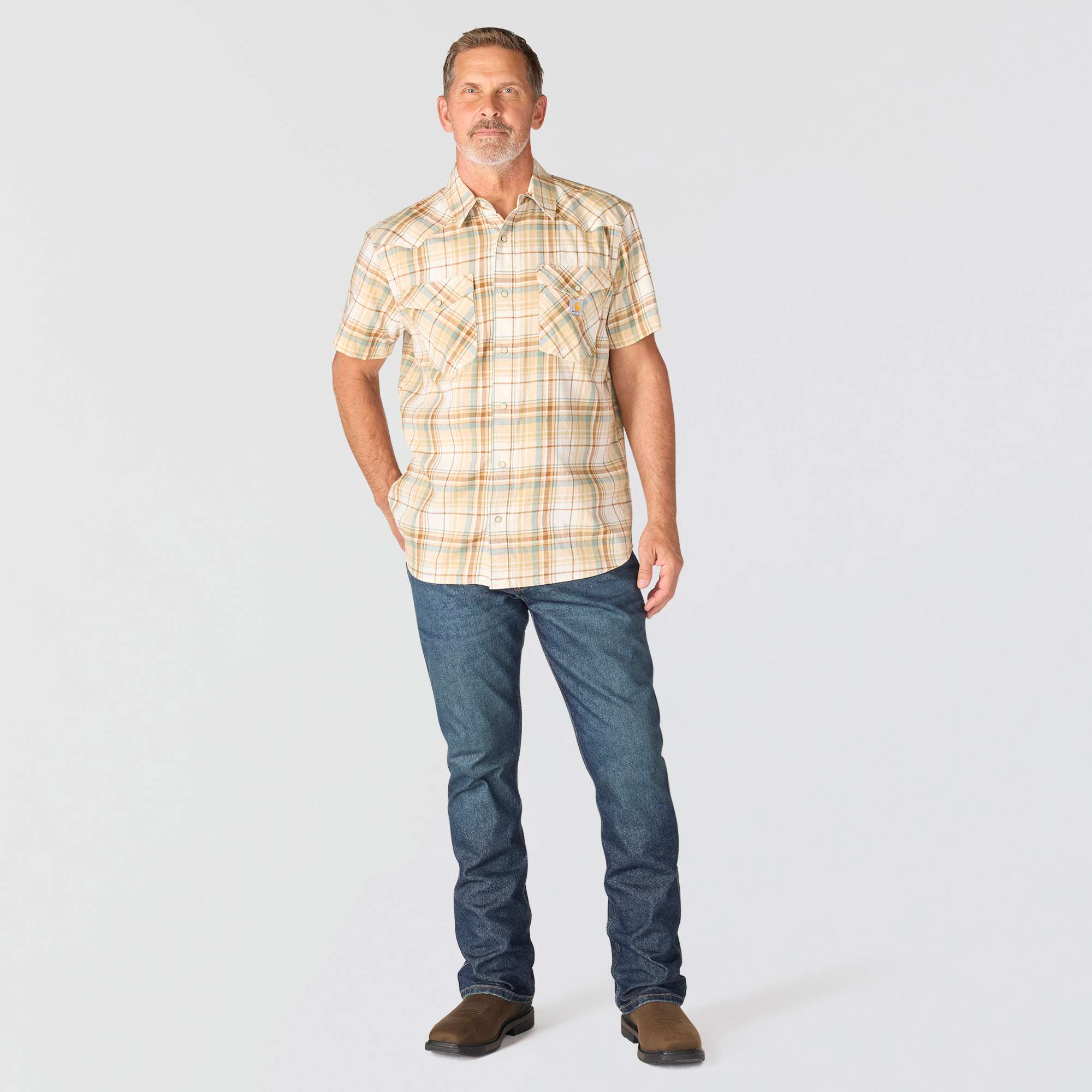Men's montana bozeman relaxed fit short sleeve plaid shirt