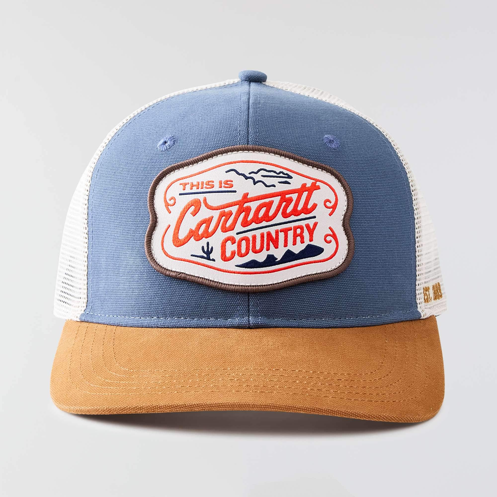 Canvas mesh-back country graphic trucker hat