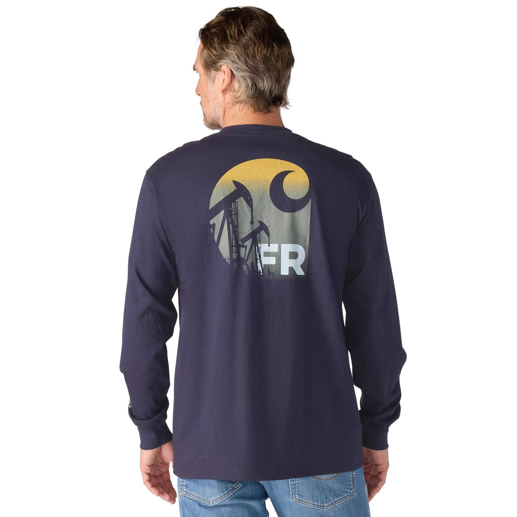 Men's force irvine fr long sleeve oil rig graphic t-shirt - flame resistant shirts