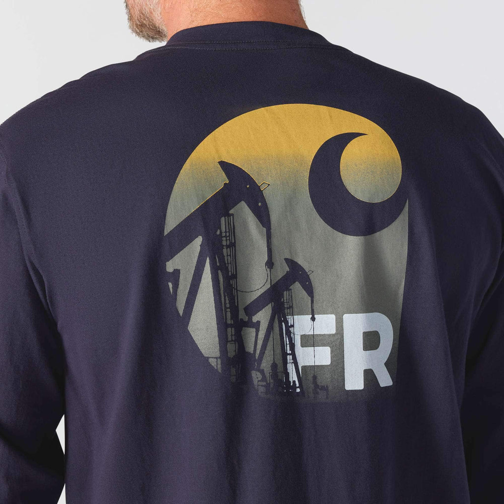 Men's force irvine fr long sleeve oil rig graphic t-shirt - flame resistant shirts