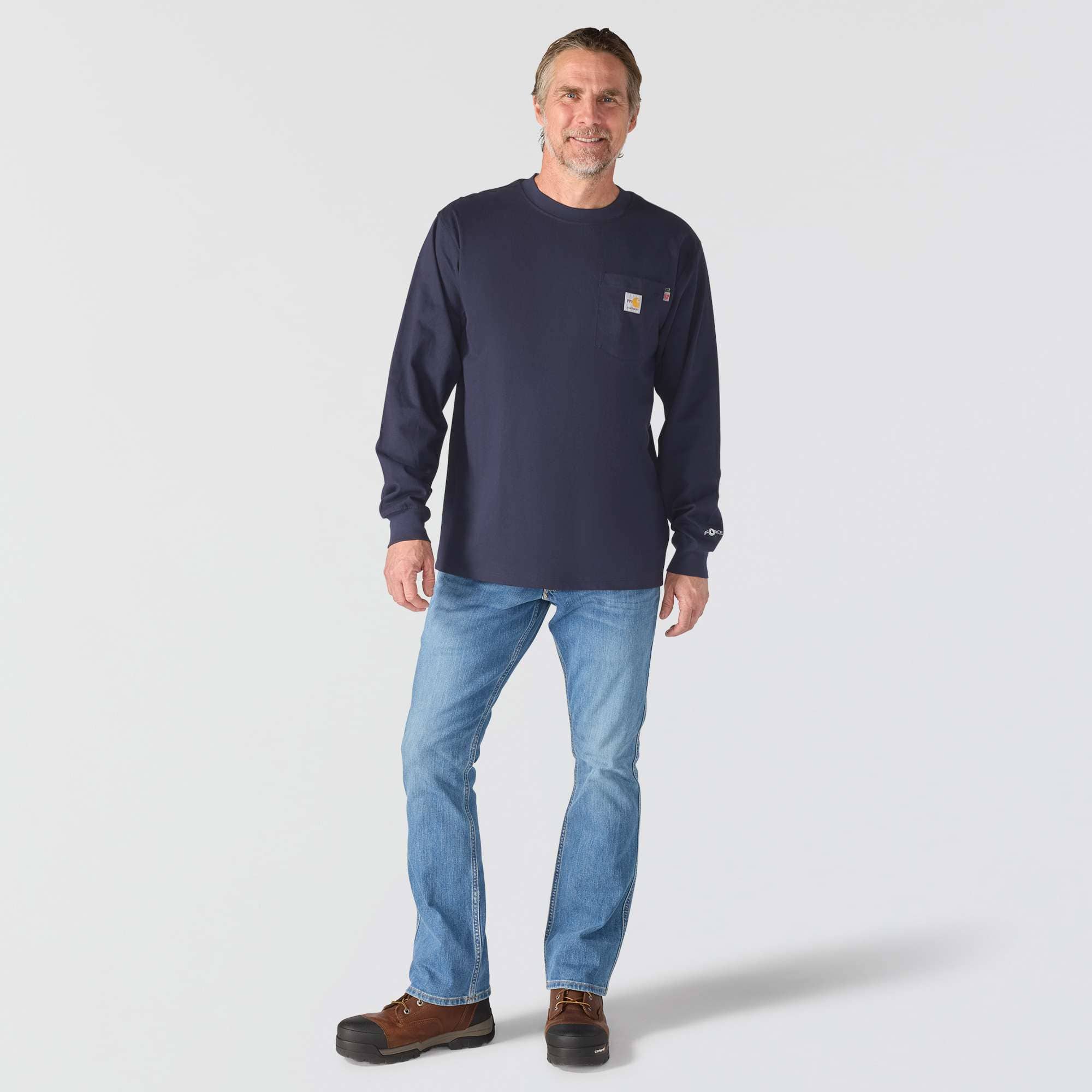 Men's force irvine fr long sleeve oil rig graphic t-shirt - flame resistant shirts