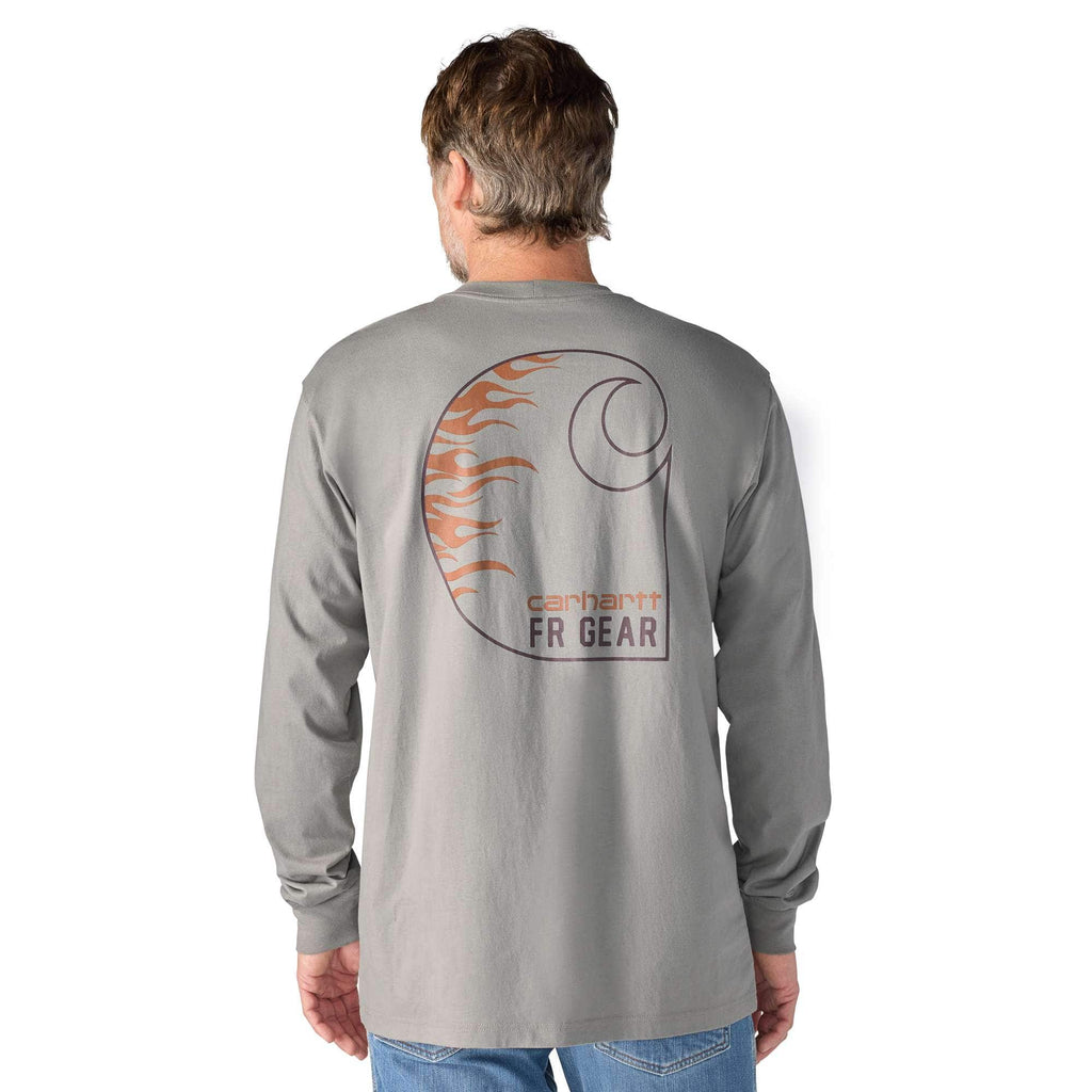 Men's force irvine fr long sleeve flames graphic t-shirt - flame resistant shirts