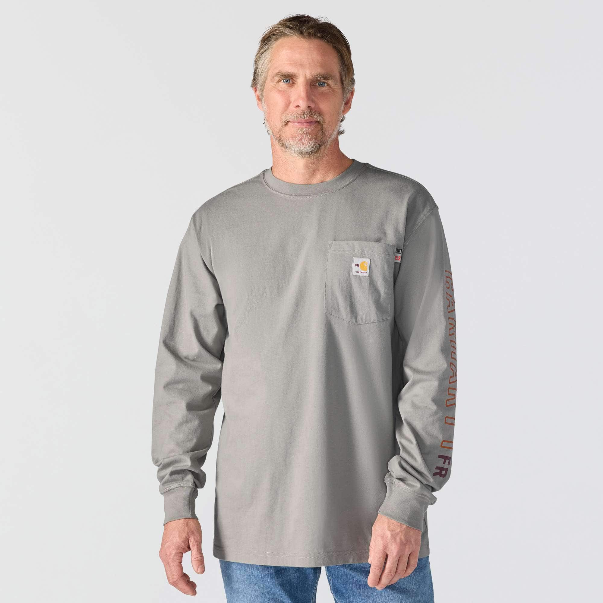 Men's force irvine fr long sleeve flames graphic t-shirt - flame resistant shirts