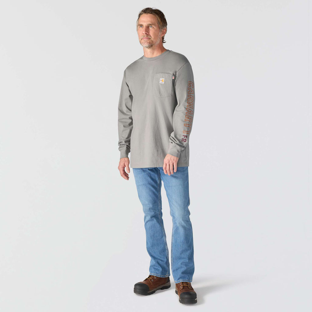 Men's force irvine fr long sleeve flames graphic t-shirt - flame resistant shirts