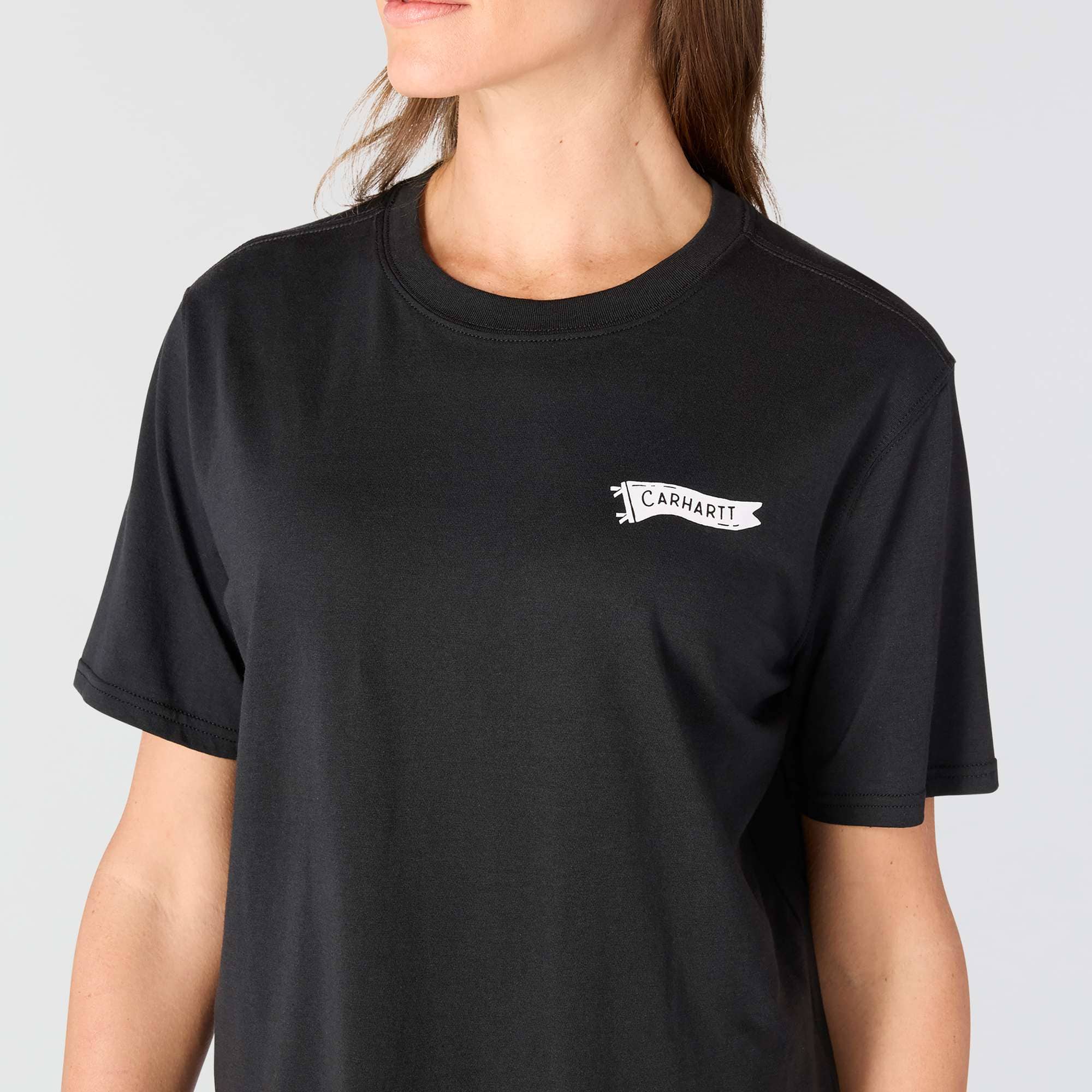 Women's tencel lightweight pennant flag graphic t-shirt