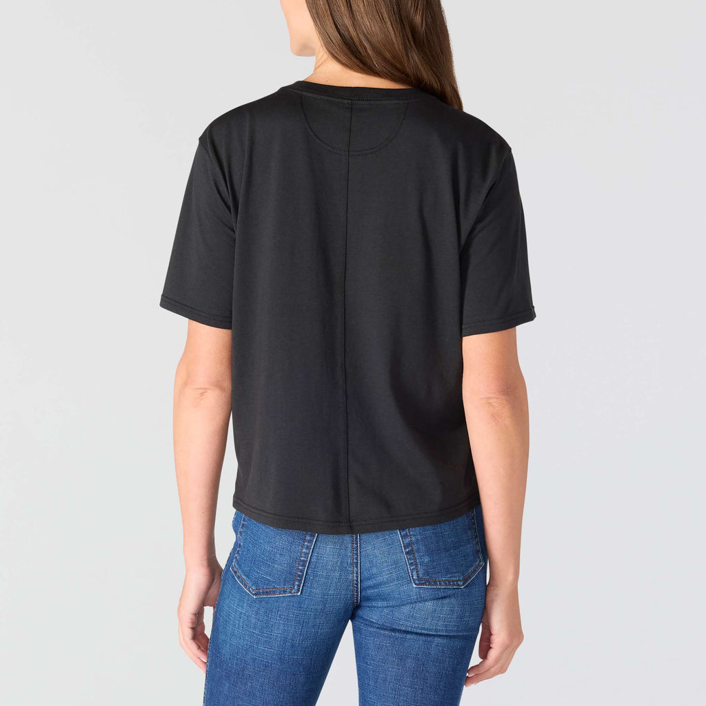 Women's tencel lightweight pennant flag graphic t-shirt