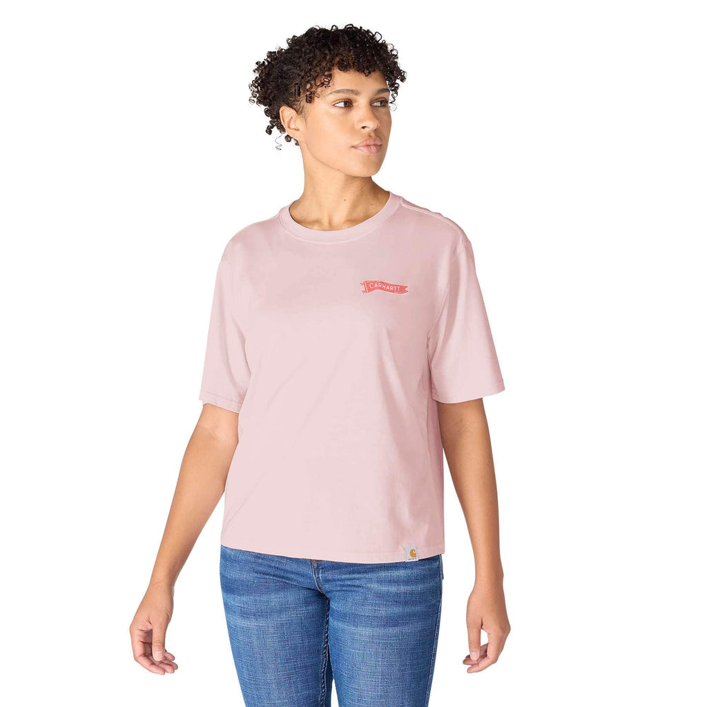 Women's tencel lightweight pennant flag graphic t-shirt