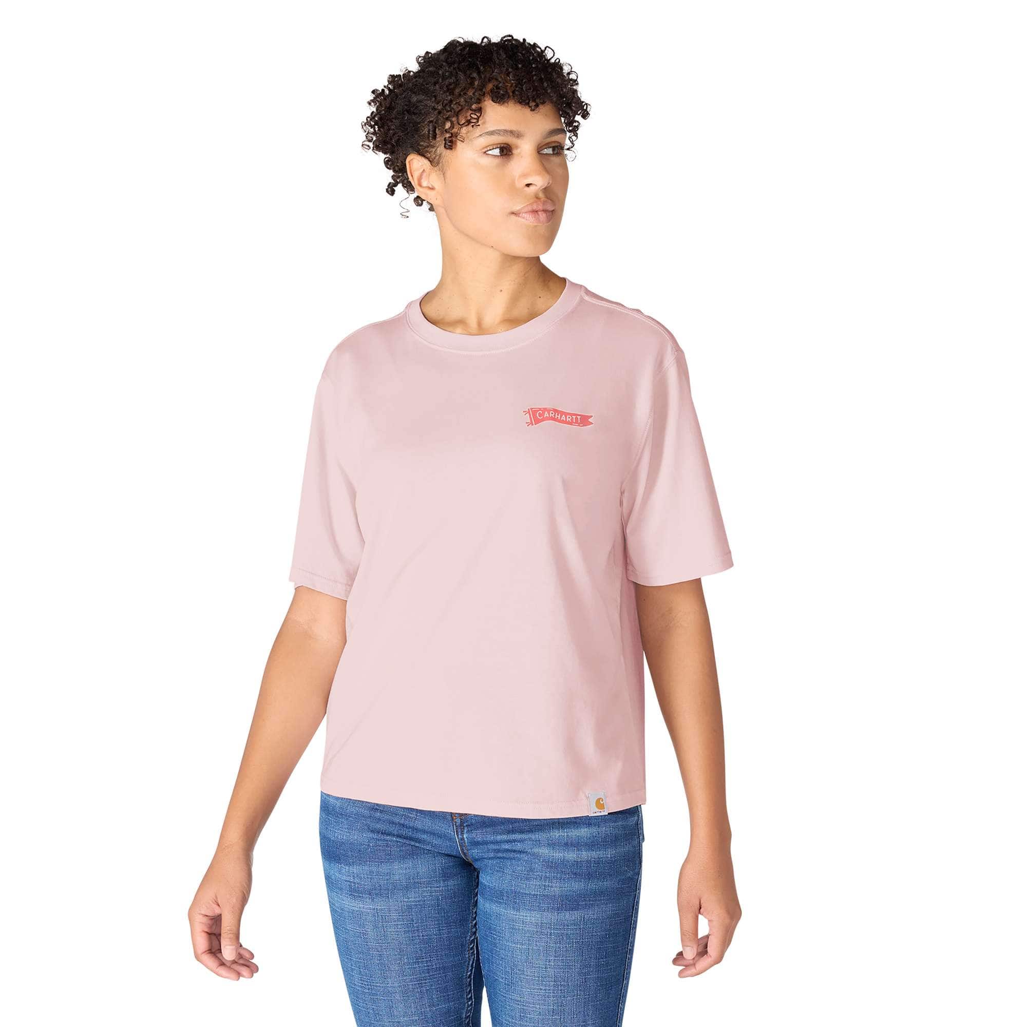 Women's tencel lightweight pennant flag graphic t-shirt