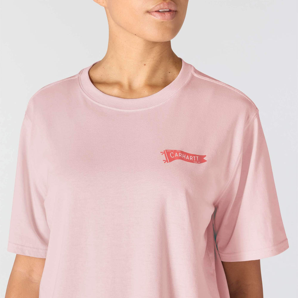 Women's tencel lightweight pennant flag graphic t-shirt